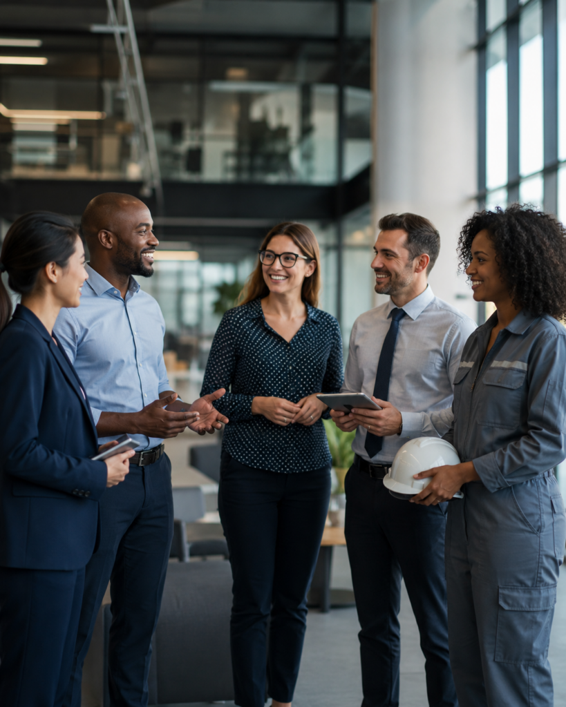 collaborative meeting in a modern office